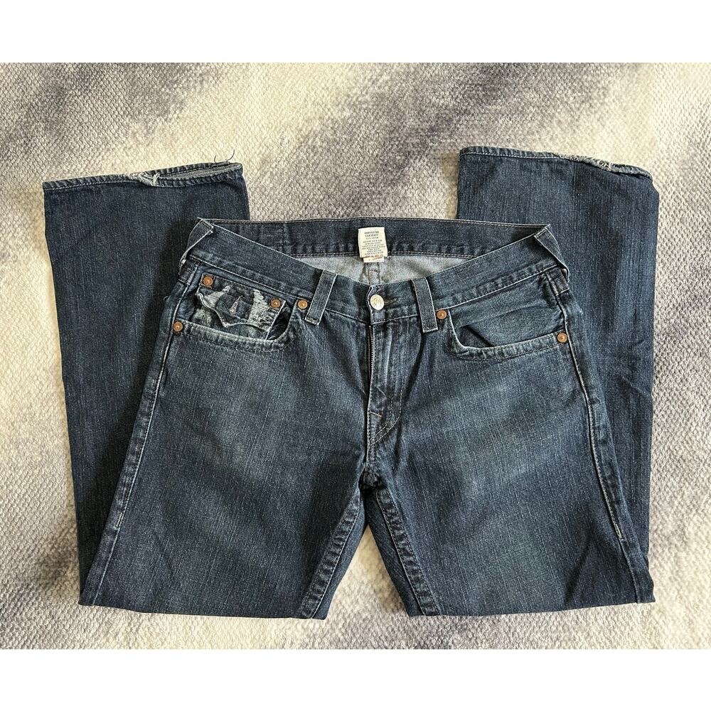 True Religion Men's Jeans Relaxed Bootcut U Back Flaps World Tour Size 34